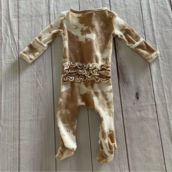 Spearmint Love Organic Waffle Knit Footie Pajama Baby Girl 6-9 Months One Piece - Picture 6 of 9